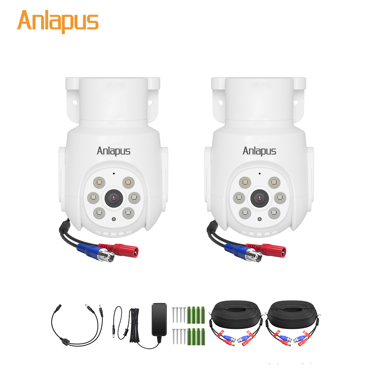 Home Security And Cctv - Anlapus 5MP Pan-Tilt-Kabel-Sicherheitskameras, 2er-Pack/4er-Pack, 3K-Außen-/Innen-CCTV-Kamera mit