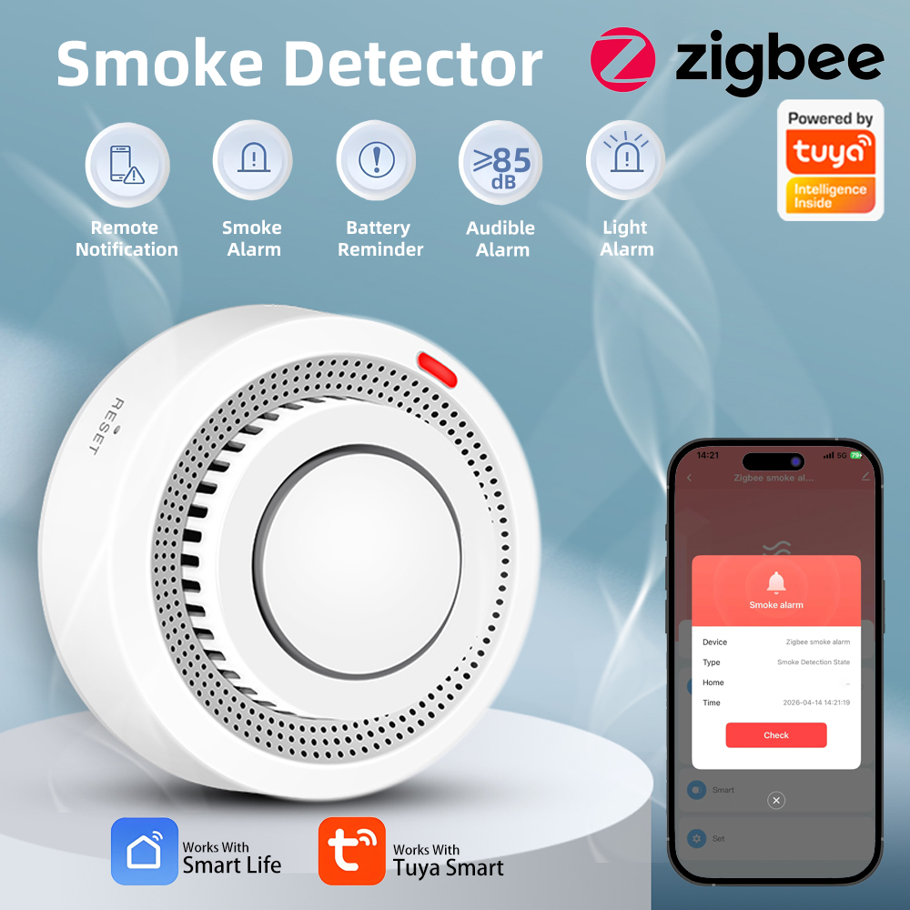 Home Security Battery Replacement - Arumny Tuya Zigbee Rauchmelder, kabelloser intelligenter