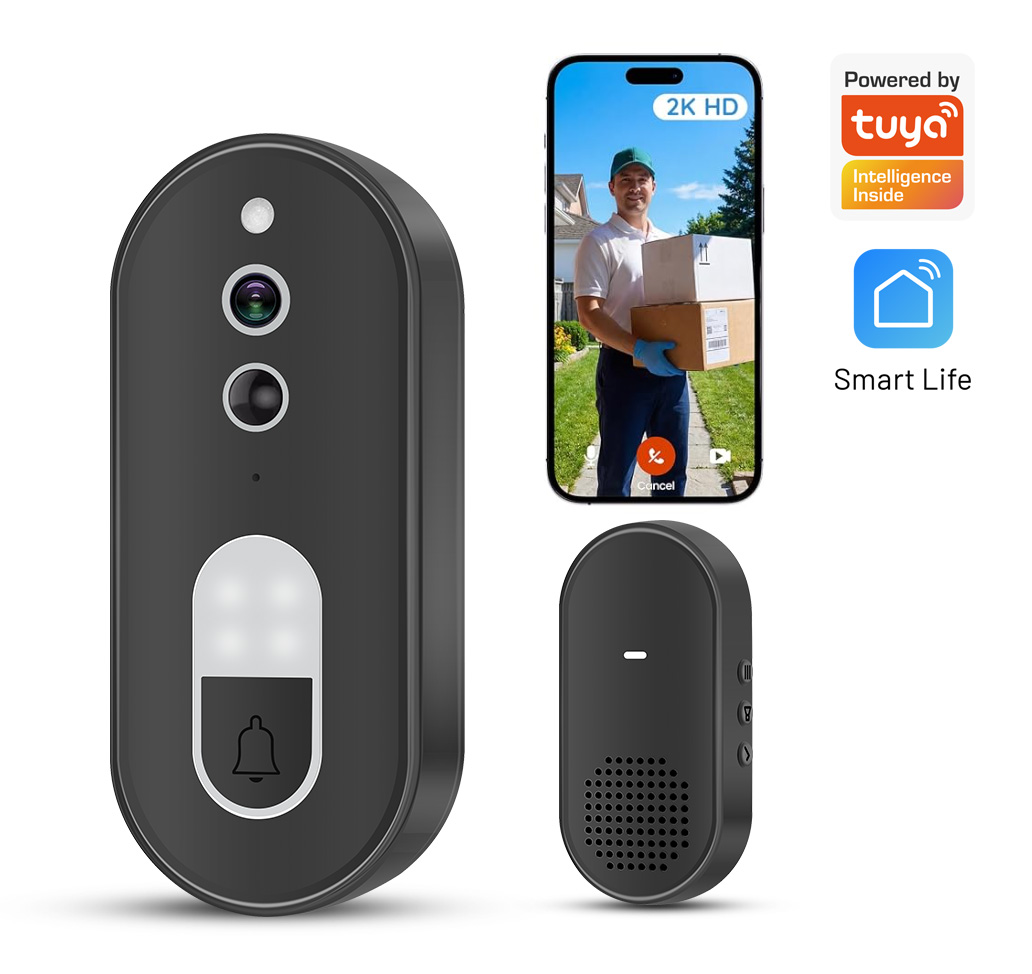 Home Security Battery - Tuya 1080P HD Kabellose WLAN-Videotürklingel Smart
