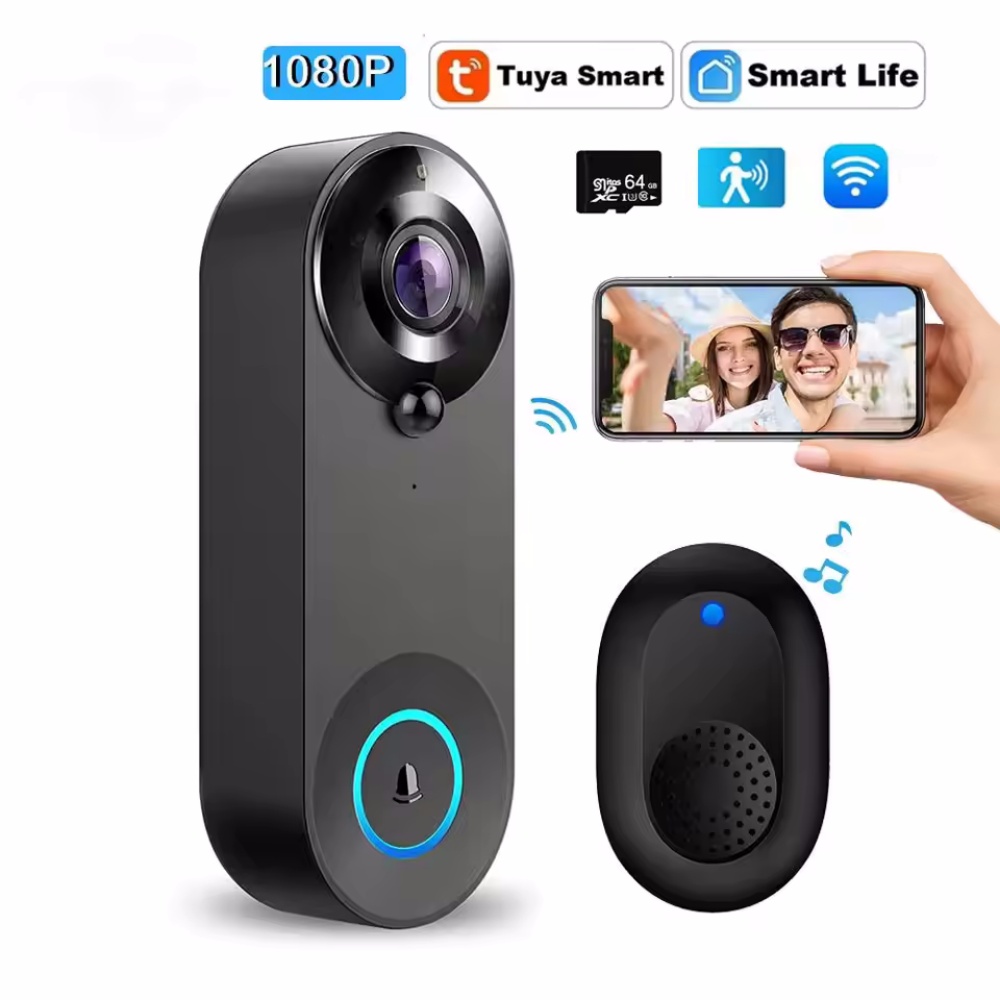Home Security Battery - Tuya 1080P Drahtlose WIFI Türklingel Video