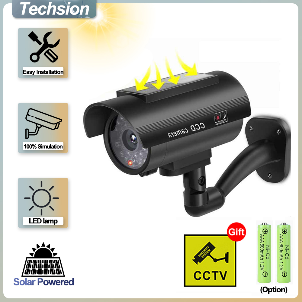 Home Security And Cctv - Solar Panel Dummy Überwachungskamera,Outdoor Fake Kamera,Wasserdichte