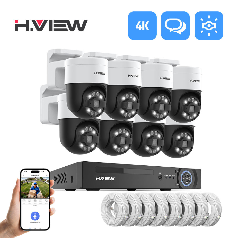 Home Security Monitoring - H.view 8Ch 4K 5MP 8MP CCTV-Überwachungskamerasystem