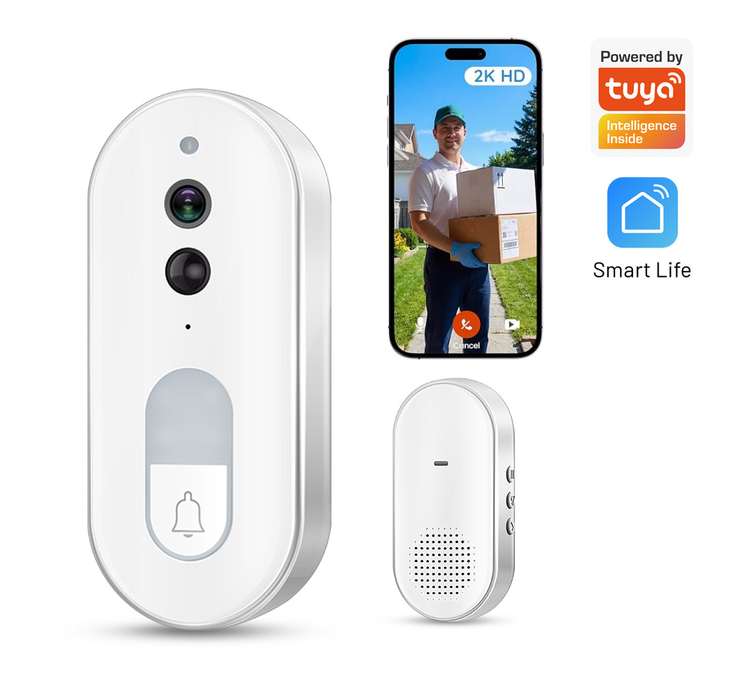 Home Security Battery - Tuya Smart Video-Türklingel Kabellos 1080P HD