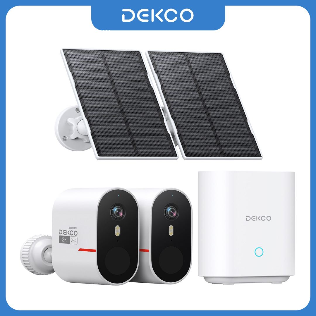 Home Security Battery - Dekco 3MP WLAN-Solarkamerasystem 2-Kamera-Set Außen Drahtlose
