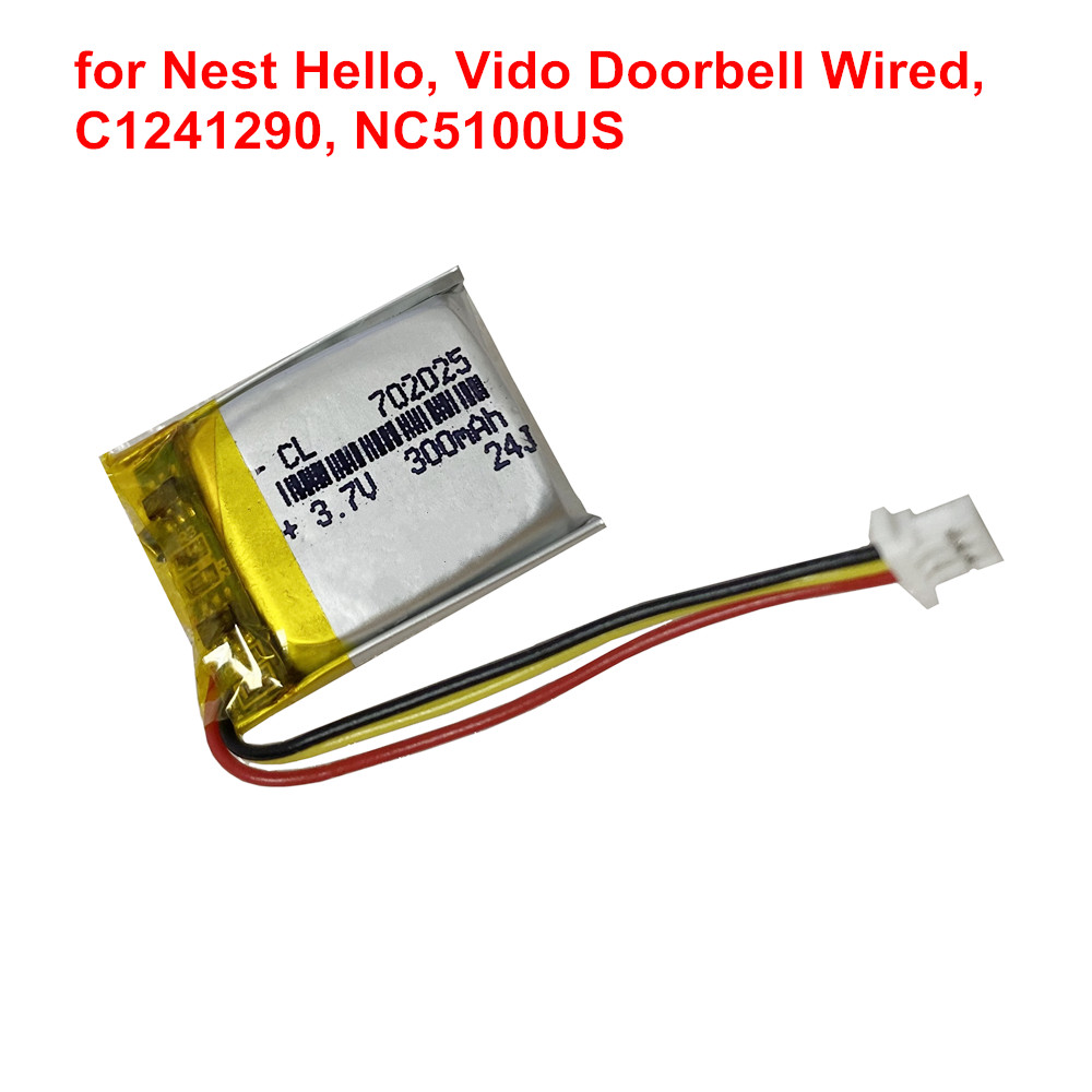 Home Security Battery Replacement - 3,7V 300mAh Ersatz-Akku für Heimsicherheitskameras 1ICP7/17/26