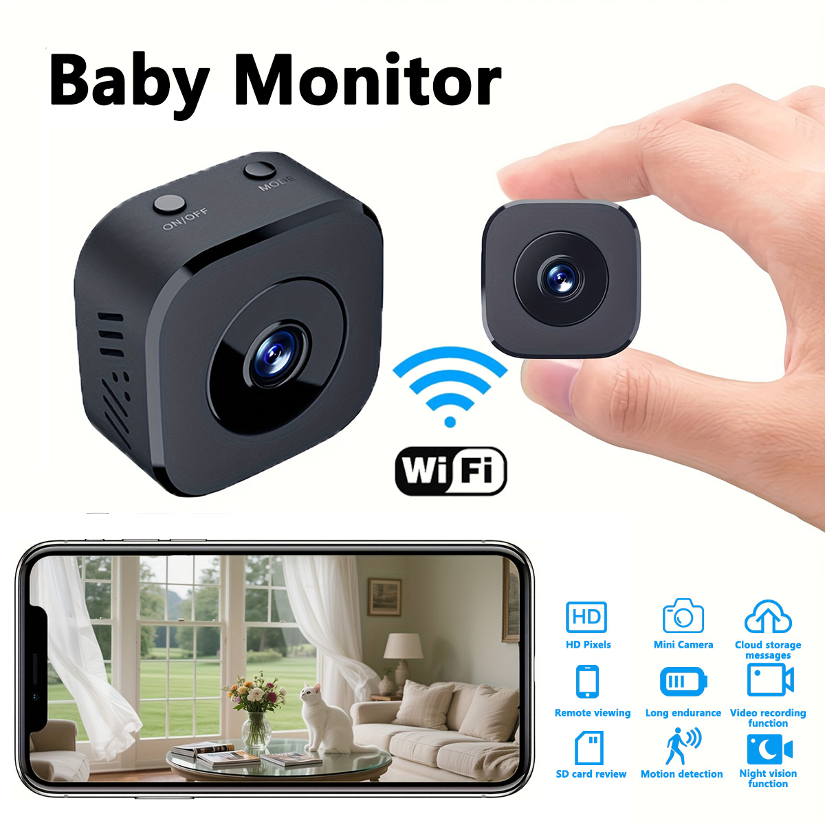 Home Security Monitoring - 1080P HD Mini WiFi Kamera Indoor