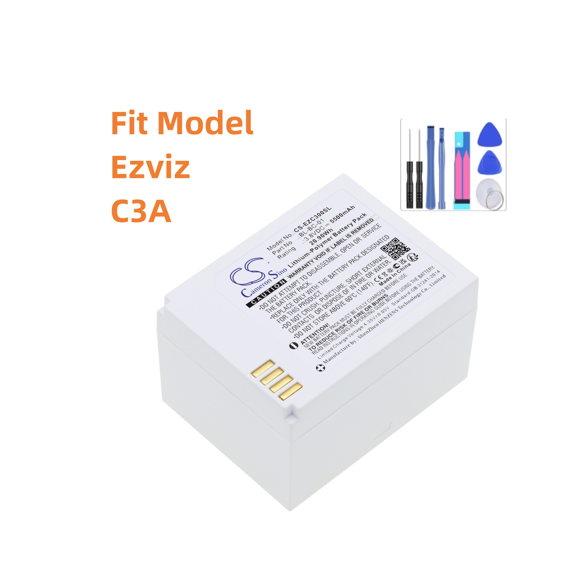 Home Security Battery Replacement - Ersatzakku für Ezviz: BL-BC-01, C3A, Heimsicherheitskamera