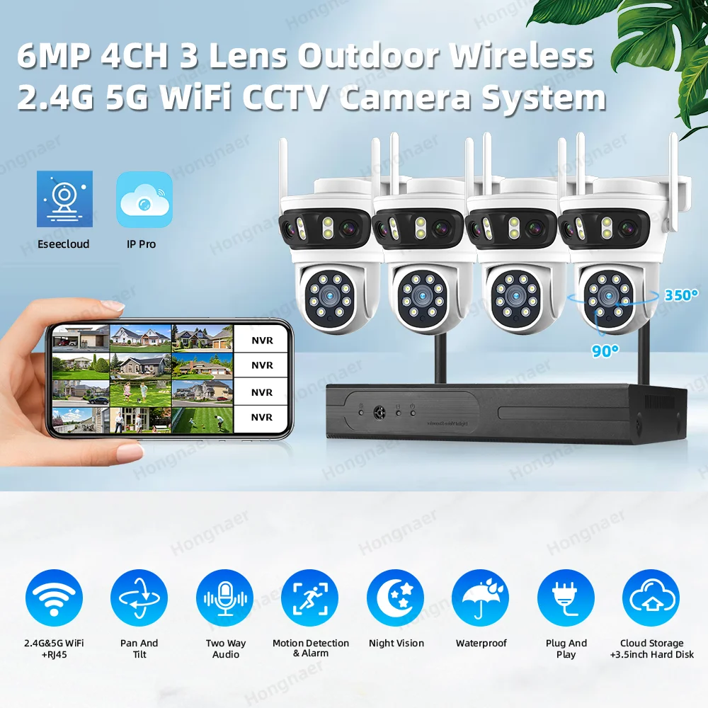 2026 Hongnaer 6MP 4CH 3-Linsen – Home Security And Cctv Bewertung und Preis