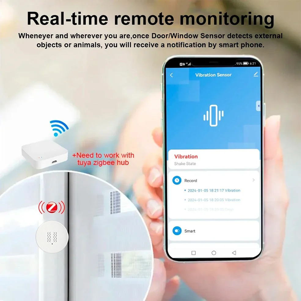 Tuya ZigBee Smart Vibrations-  – Home Security Systems Bewertung und Preis
